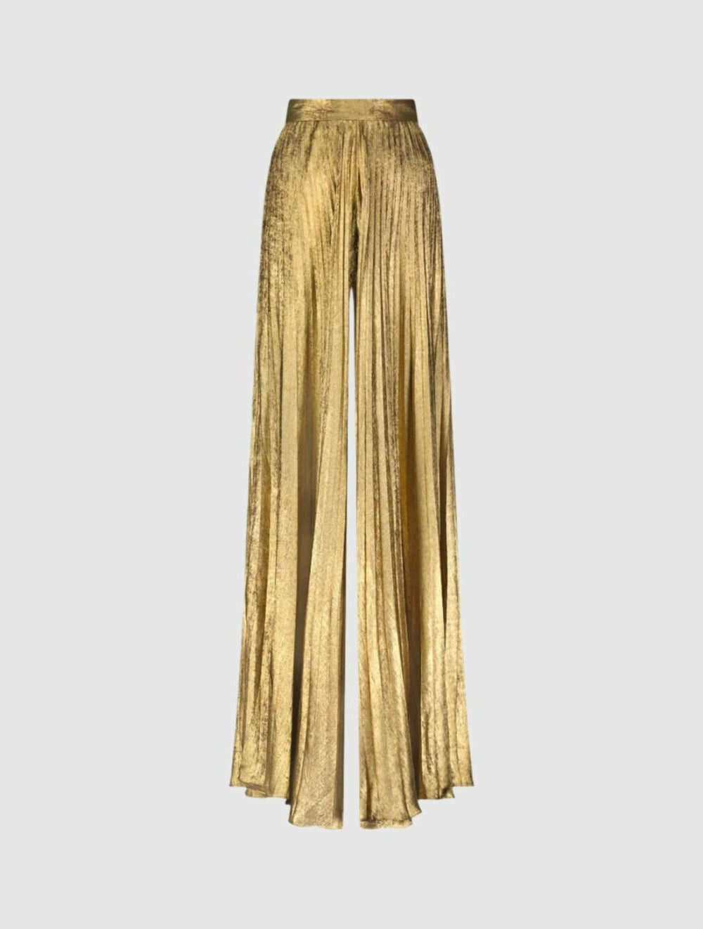 Pants | Women Mac Duggal Metallic Lamé Pleated Wide Leg Pant Gold