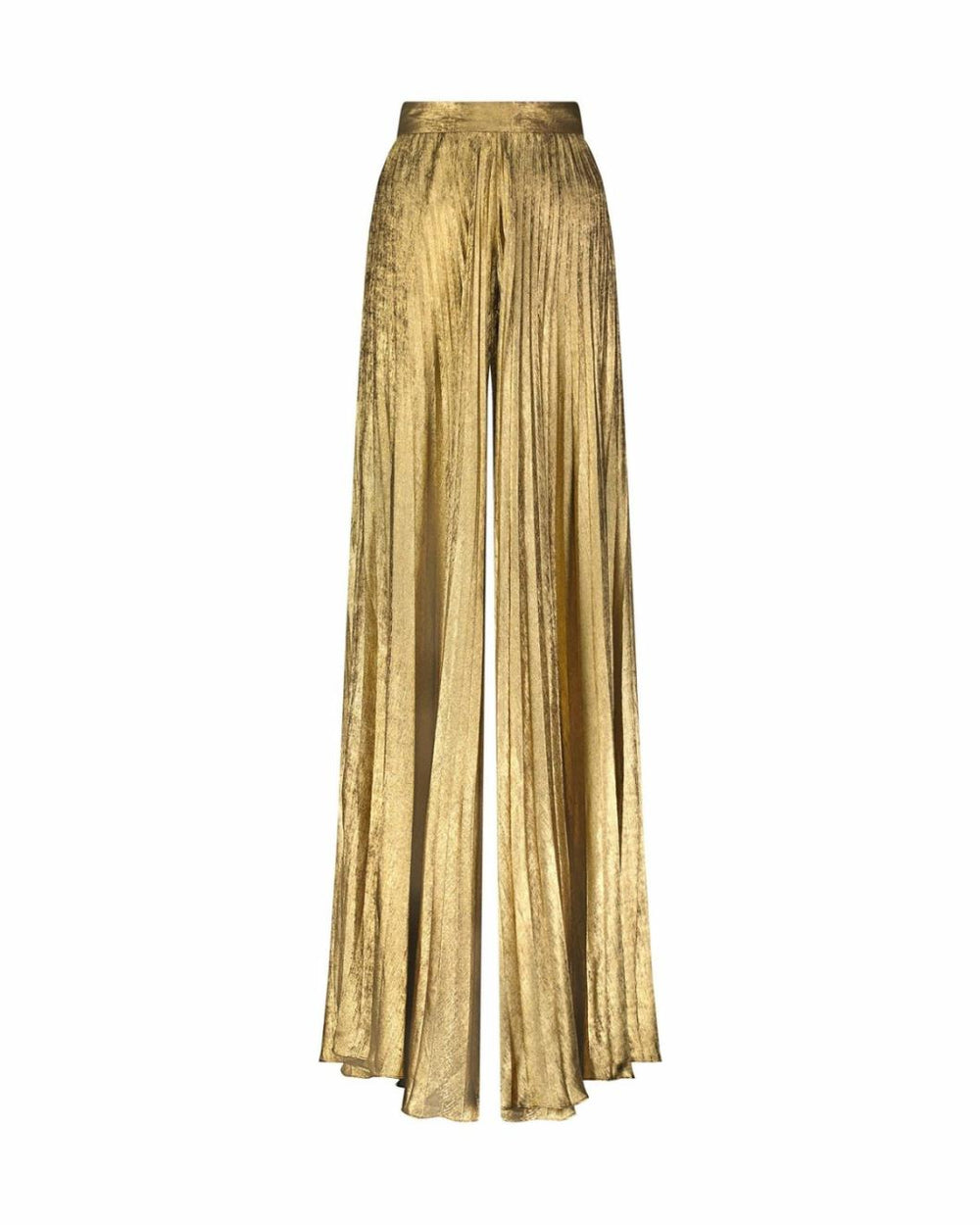 Pants | Women Mac Duggal Metallic Lamé Pleated Wide Leg Pant Gold