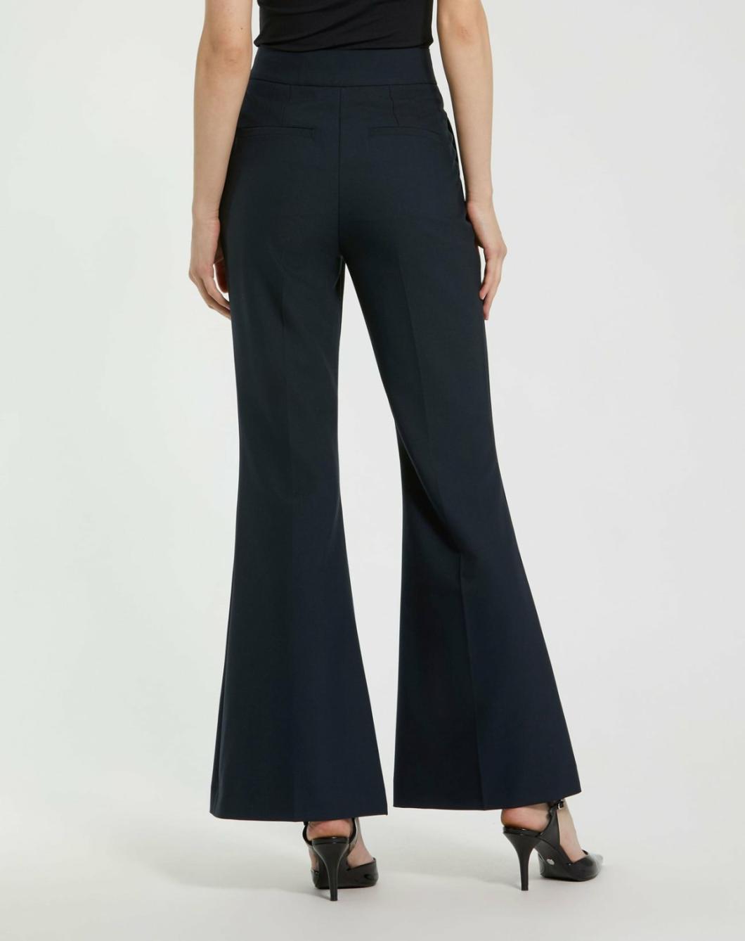 Pants | Women Mac Duggal Navy Classic Crepe Flared Trouser Pant - FINAL SALE Navy