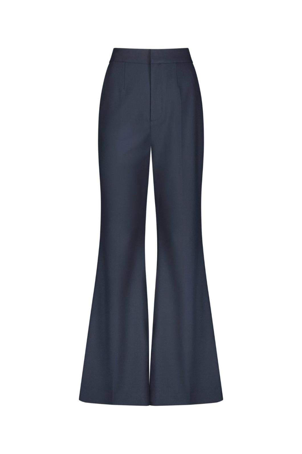 Pants | Women Mac Duggal Navy Classic Crepe Flared Trouser Pant - FINAL SALE Navy
