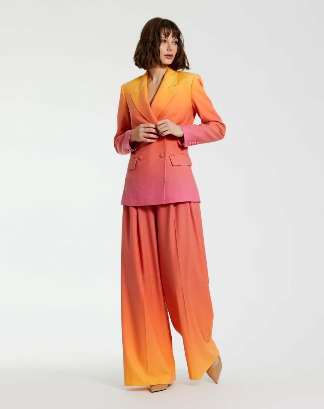 Pants | Women Mac Duggal Ombre Crepe Wide Leg Trouser Pant - FINAL SALE Sunset Ombre