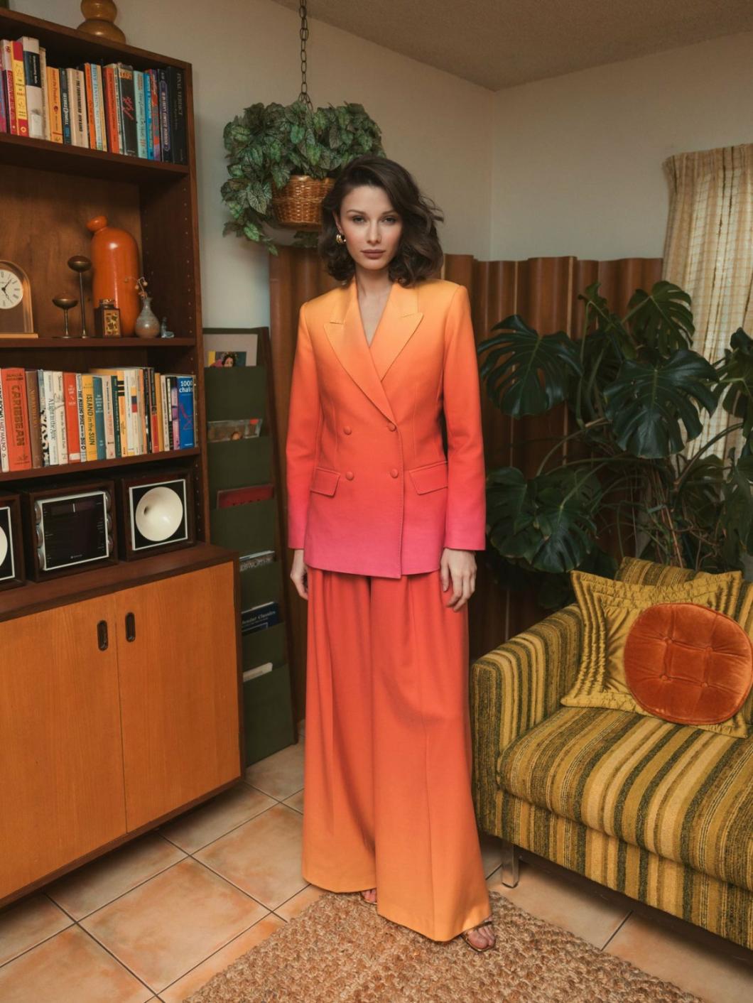 Pants | Women Mac Duggal Ombre Crepe Wide Leg Trouser Pant - FINAL SALE Sunset Ombre