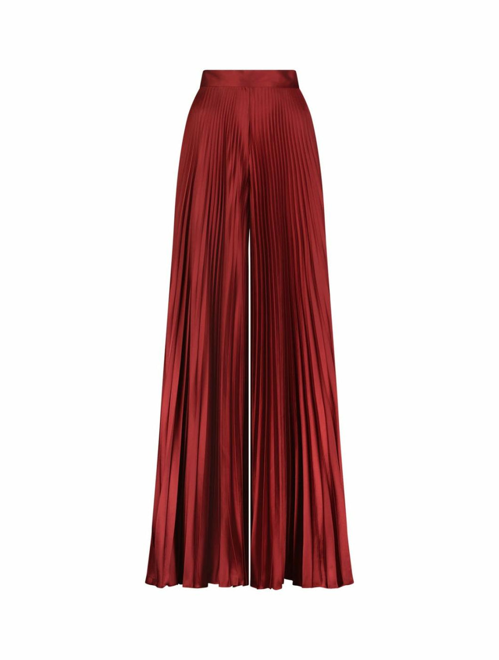 Pants | Women Mac Duggal Pleated Charmeuse Wide Leg Pants Oxblood