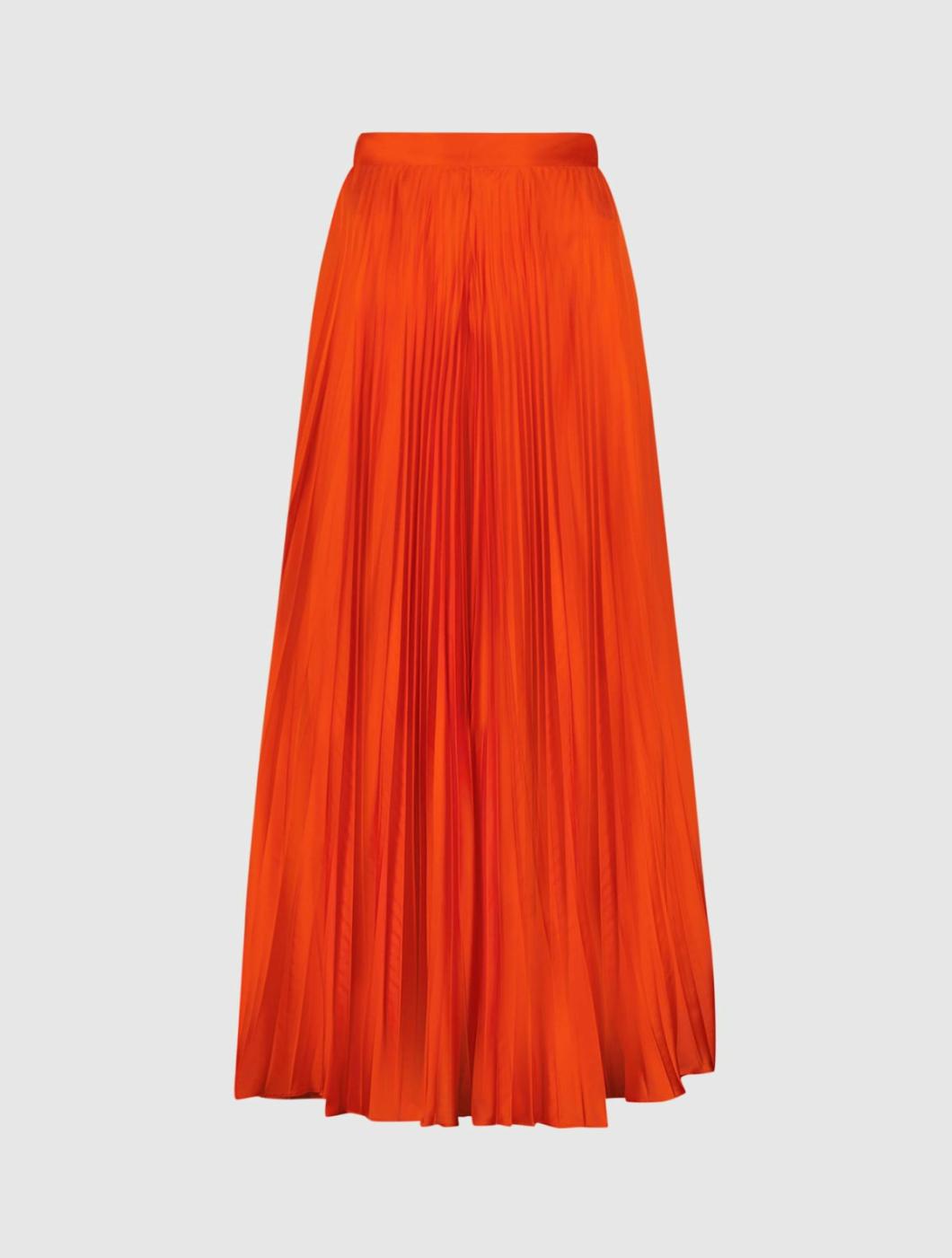 Pants | Women Mac Duggal Pleated Charmeuse Wide Leg Pants Sunset