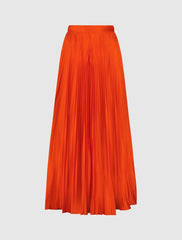 Pants | Women Mac Duggal Pleated Charmeuse Wide Leg Pants Sunset