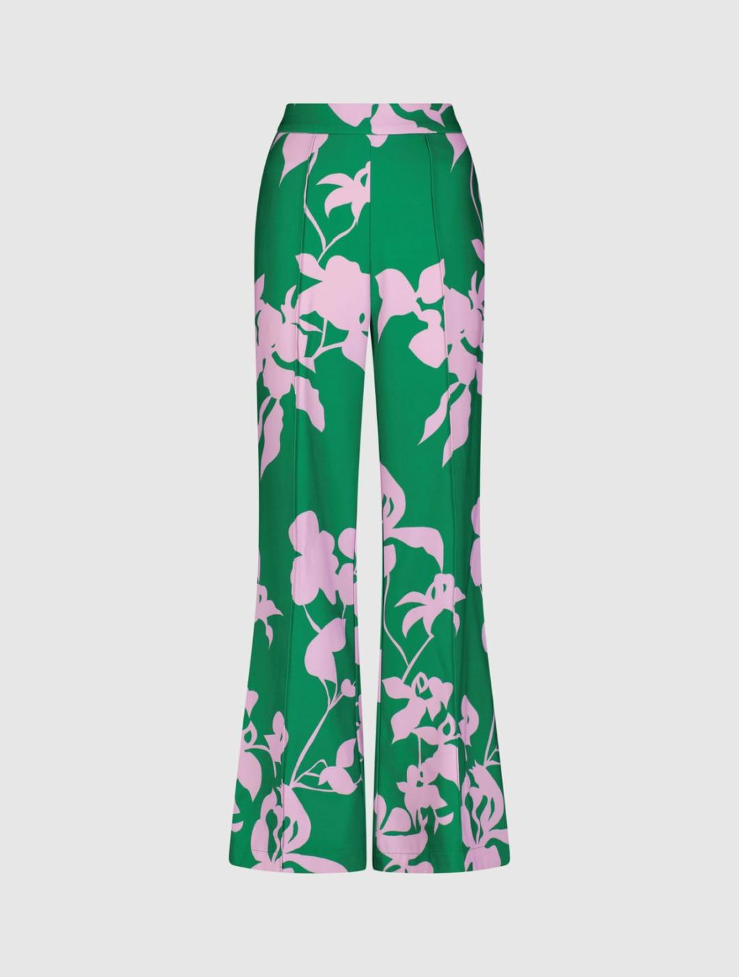 Pants | Women Mac Duggal Printed High Waisted Wide Leg Trouser Pant Green Multi