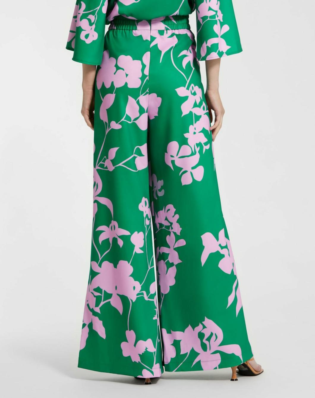 Pants | Women Mac Duggal Printed High Waisted Wide Leg Trouser Pant Green Multi