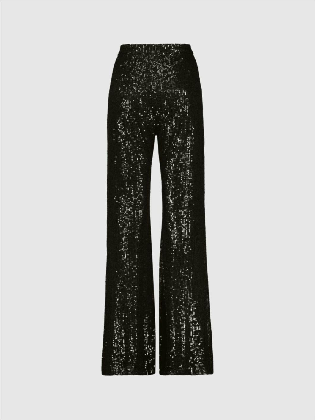 Pants | Women Mac Duggal Sequin Flare Evening Pants - FINAL SALE Black
