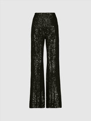 Pants | Women Mac Duggal Sequin Flare Evening Pants - FINAL SALE Black