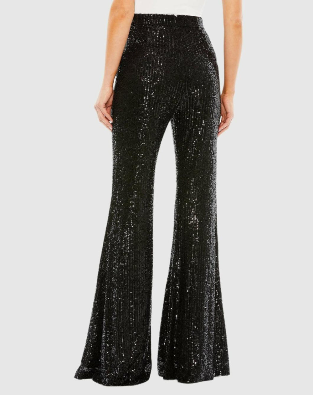 Pants | Women Mac Duggal Sequin Flare Evening Pants - FINAL SALE Black