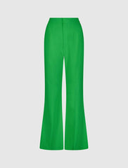 Pants | Women Mac Duggal Spring Green Classic Crepe Flared Leg Trouser Pant - FINAL SALE Spring Green