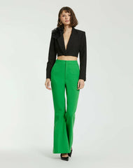 Pants | Women Mac Duggal Spring Green Classic Crepe Flared Leg Trouser Pant - FINAL SALE Spring Green