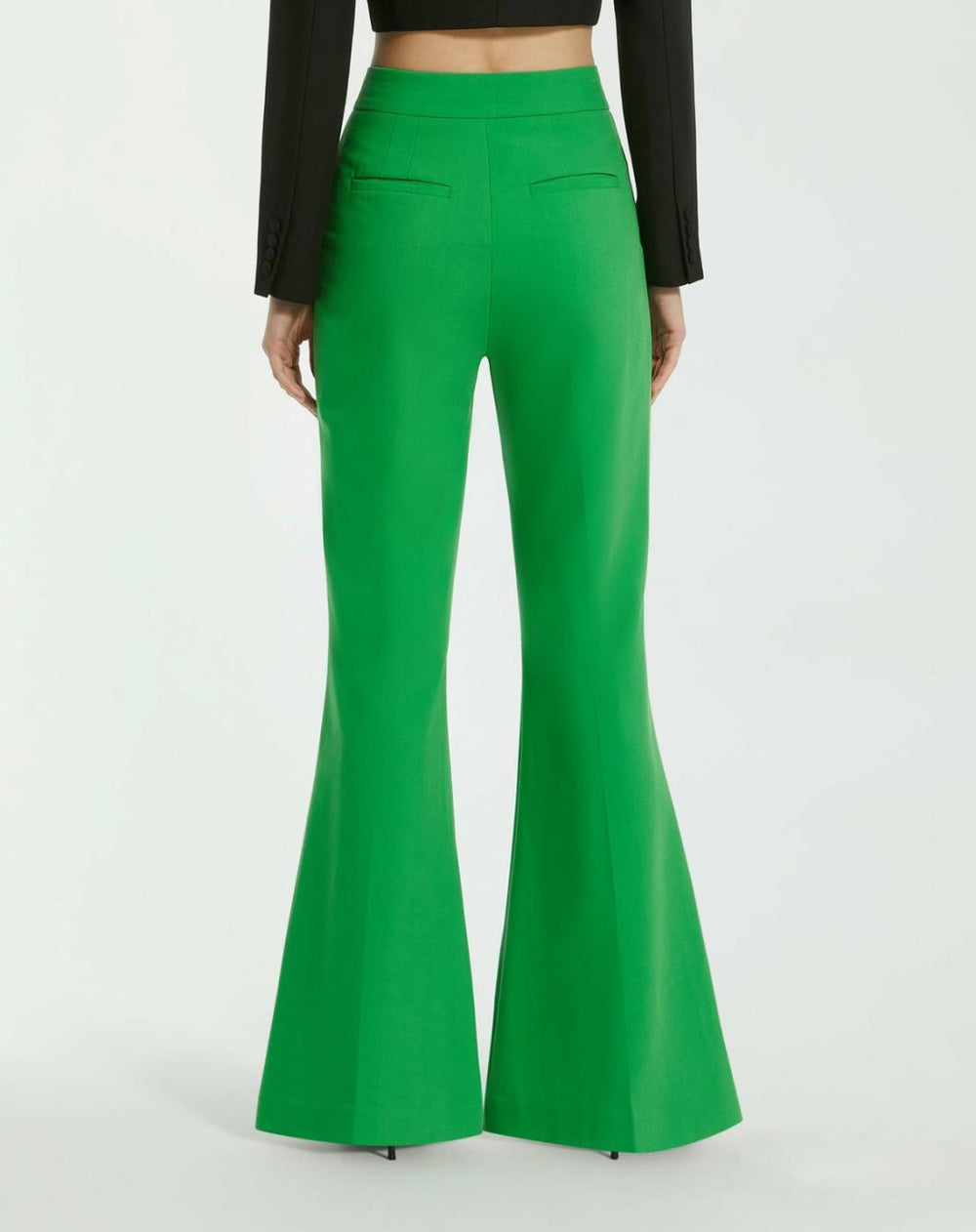 Pants | Women Mac Duggal Spring Green Classic Crepe Flared Leg Trouser Pant - FINAL SALE Spring Green
