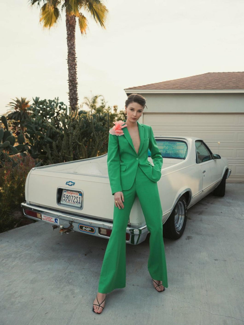 Pants | Women Mac Duggal Spring Green Classic Crepe Flared Leg Trouser Pant - FINAL SALE Spring Green