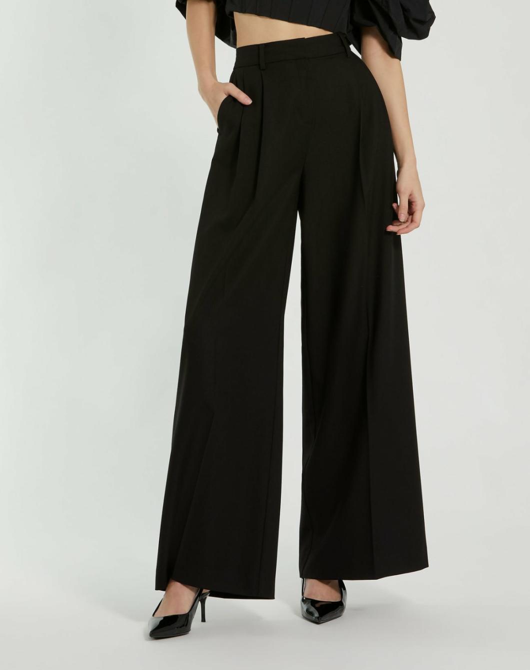 Pants | Women Mac Duggal The MACkenzie Wide Leg Trouser - FINAL SALE Black