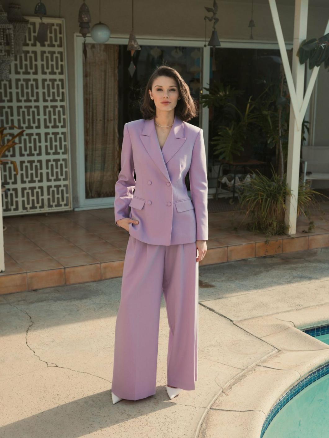 Pants | Women Mac Duggal The MACkenzie Wide Leg Trouser - FINAL SALE Orchid