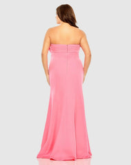 Plus Size Dresses | Women Mac Duggal Bow Front Crepe Dress (Plus) Candy Pink