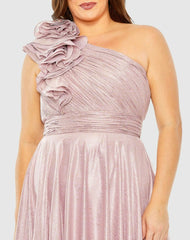 Plus Size Dresses | Women Mac Duggal Floral Detail One Shoulder Gown (Plus) Lilac