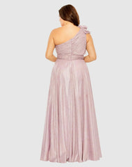 Plus Size Dresses | Women Mac Duggal Floral Detail One Shoulder Gown (Plus) Lilac