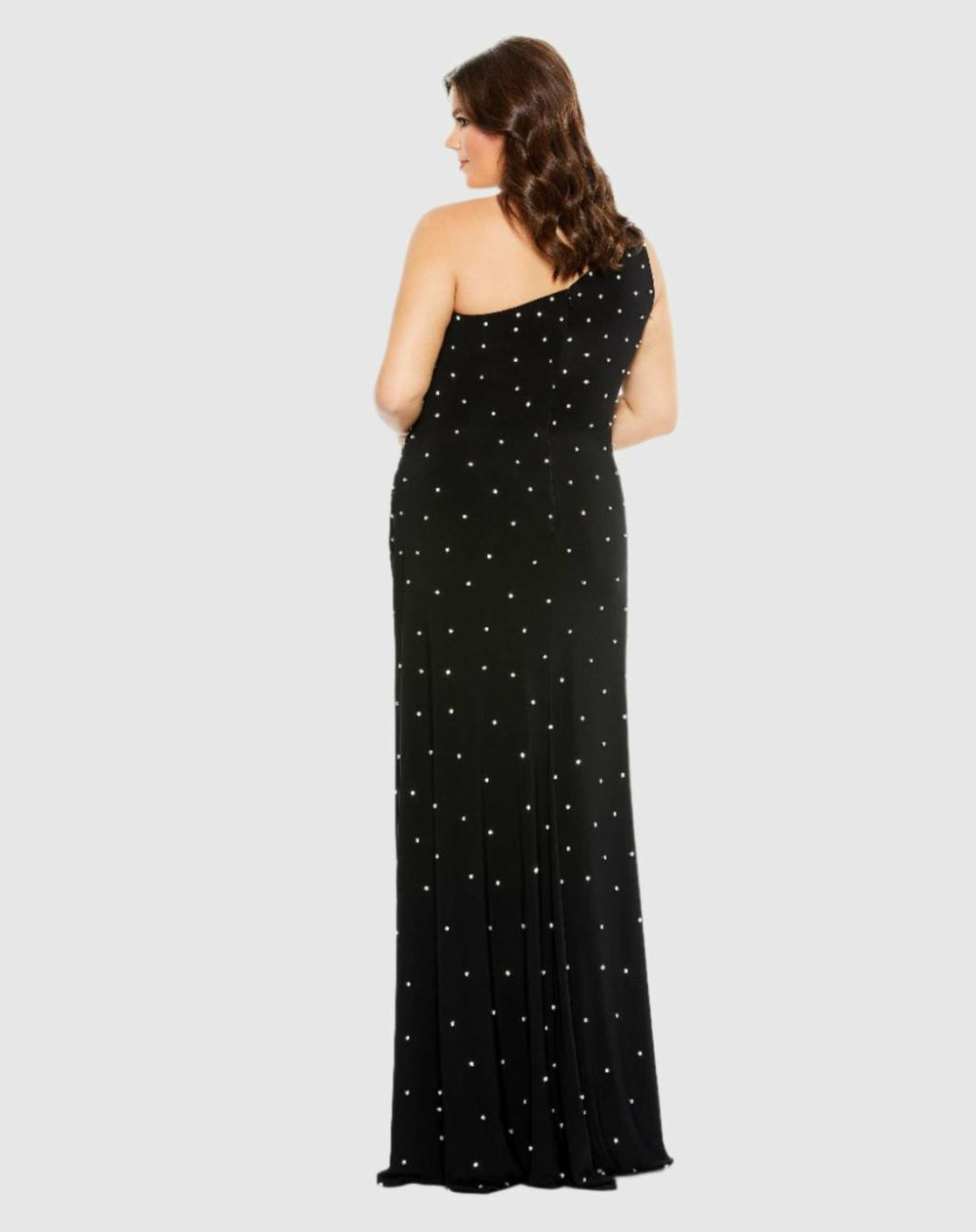 Plus Size Dresses | Women Mac Duggal Jewel Encrusted Draped One Shoulder Gown (Plus) Cherry