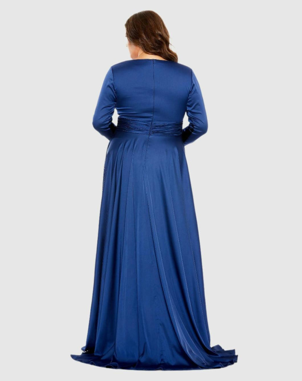 Plus Size Dresses | Women Mac Duggal Quarter Sleeve V Neck A Line Gown Emerald