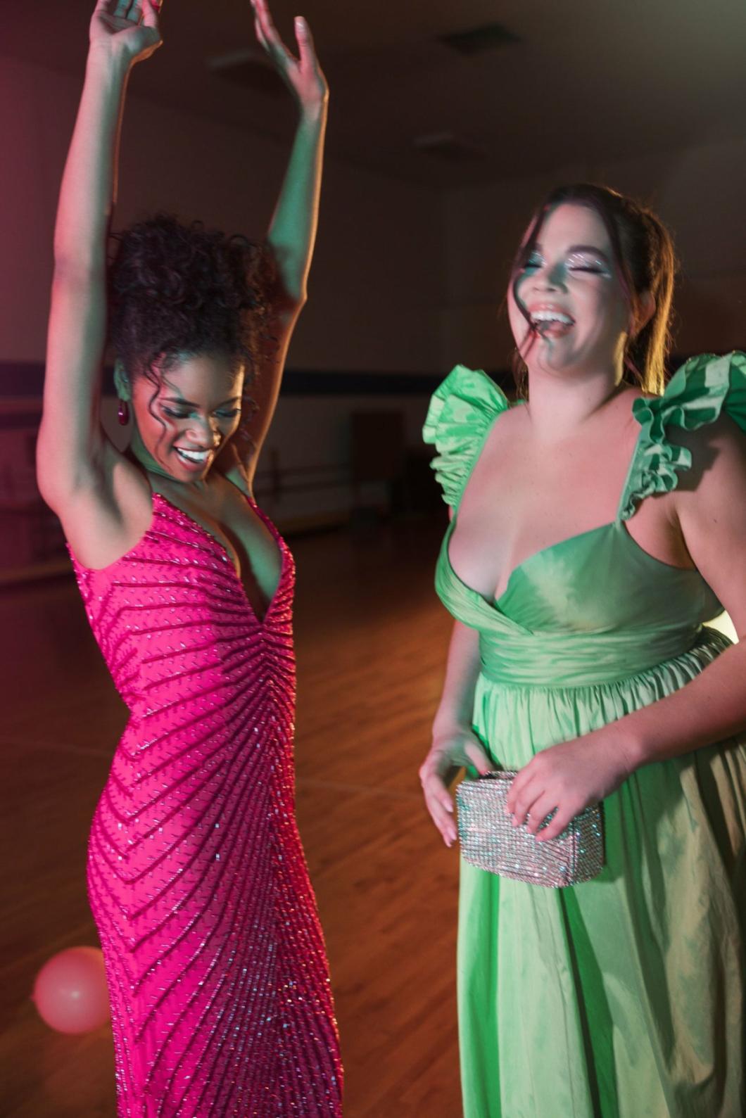 Plus Size Dresses | Women Mac Duggal Ruffle Strap High Low Gown (Plus) Watermelon