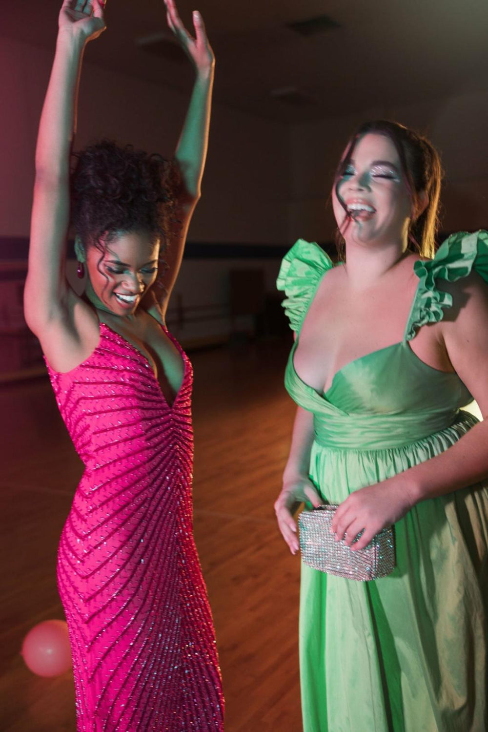 Plus Size Dresses | Women Mac Duggal Ruffle Strap High Low Gown (Plus) Watermelon