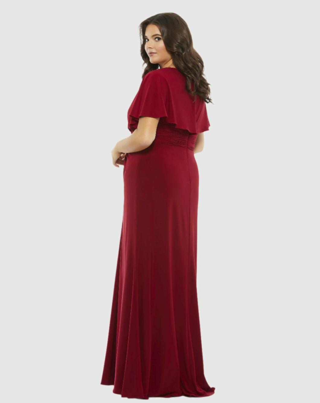 Plus Size Dresses | Women Mac Duggal Twist Waist Jersey Gown (Plus) Deep Red