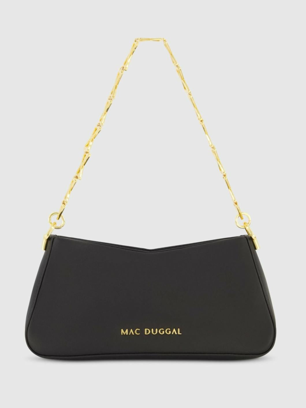 Shoulder Bags | Women Mac Duggal Gold Strap Small Black Nappa Leather Shoulder Bag - FINAL SALE Black