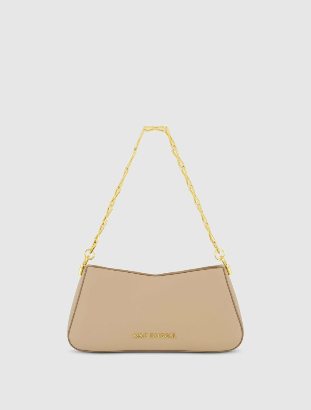 Shoulder Bags | Women Mac Duggal Gold Strap Small Taupe Nappa Leather Shoulder Bag - FINAL SALE Taupe