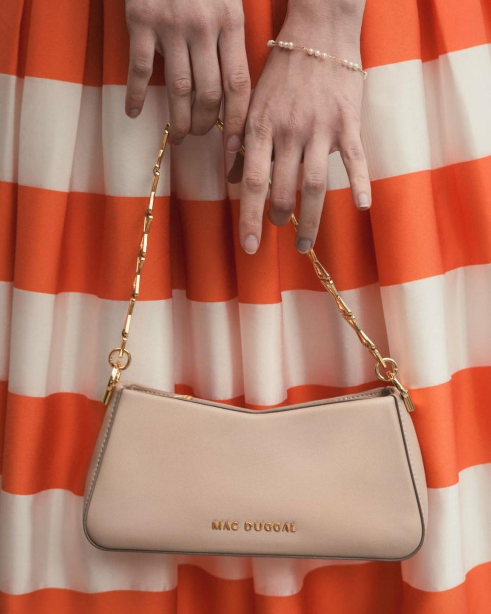 Shoulder Bags | Women Mac Duggal Gold Strap Small Taupe Nappa Leather Shoulder Bag - FINAL SALE Taupe