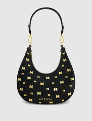 Shoulder Bags | Women Mac Duggal Leather Hobo Bag With Gold Hardware Black