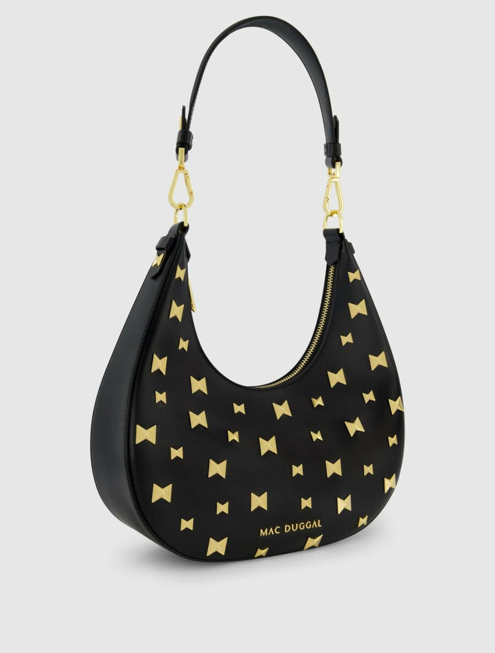 Shoulder Bags | Women Mac Duggal Leather Hobo Bag With Gold Hardware Black