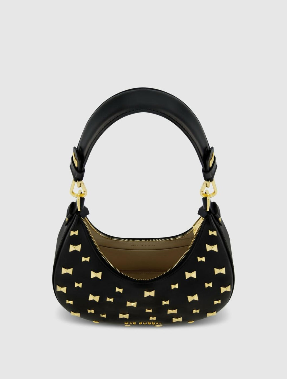 Shoulder Bags | Women Mac Duggal Leather Hobo Bag With Gold Hardware Black