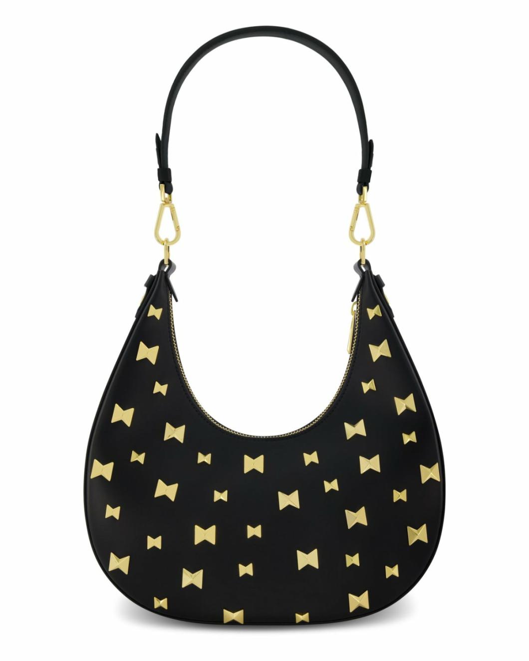 Shoulder Bags | Women Mac Duggal Leather Hobo Bag With Gold Hardware Black