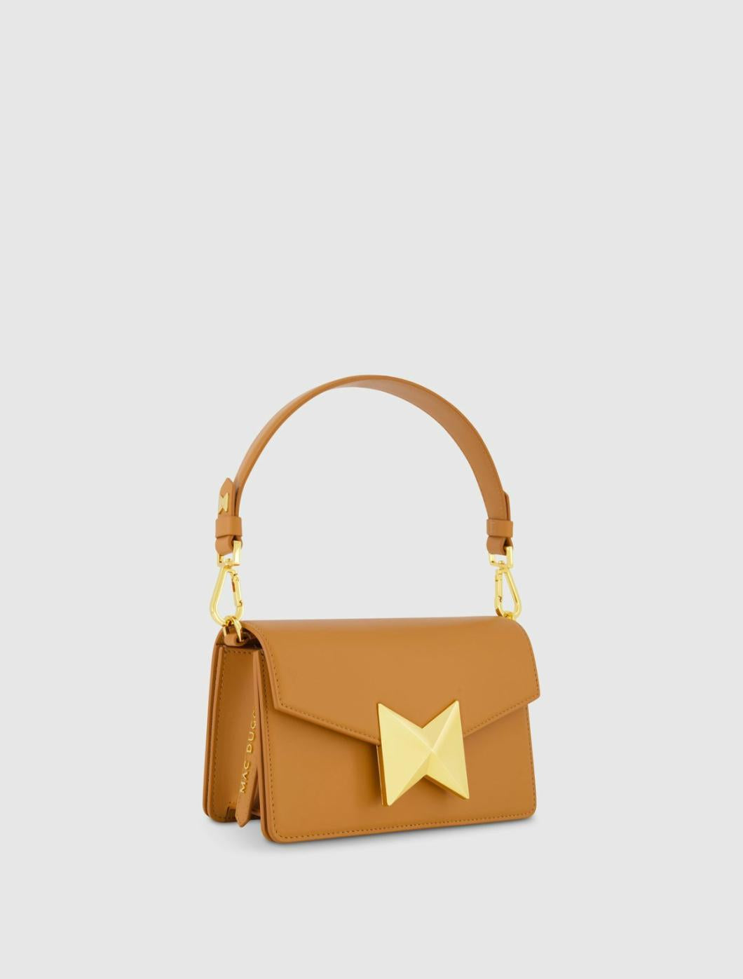 Shoulder Bags | Women Mac Duggal Mini Leather Shoulder Handbag With Gold Hardware - FINAL SALE Toffee