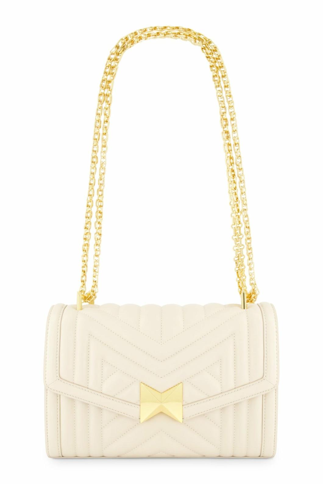 Shoulder Bags | Women Mac Duggal Quilted Napa Leather Handbag With Gold Chain - FINAL SALE Ecru