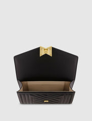 Shoulder Bags | Women Mac Duggal Quilted Napa Leather Handbag With Gold Hardware Black