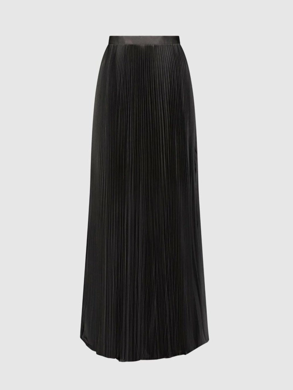 Skirts | Women Mac Duggal Black Ankle Length Satin Pleated Skirt Black