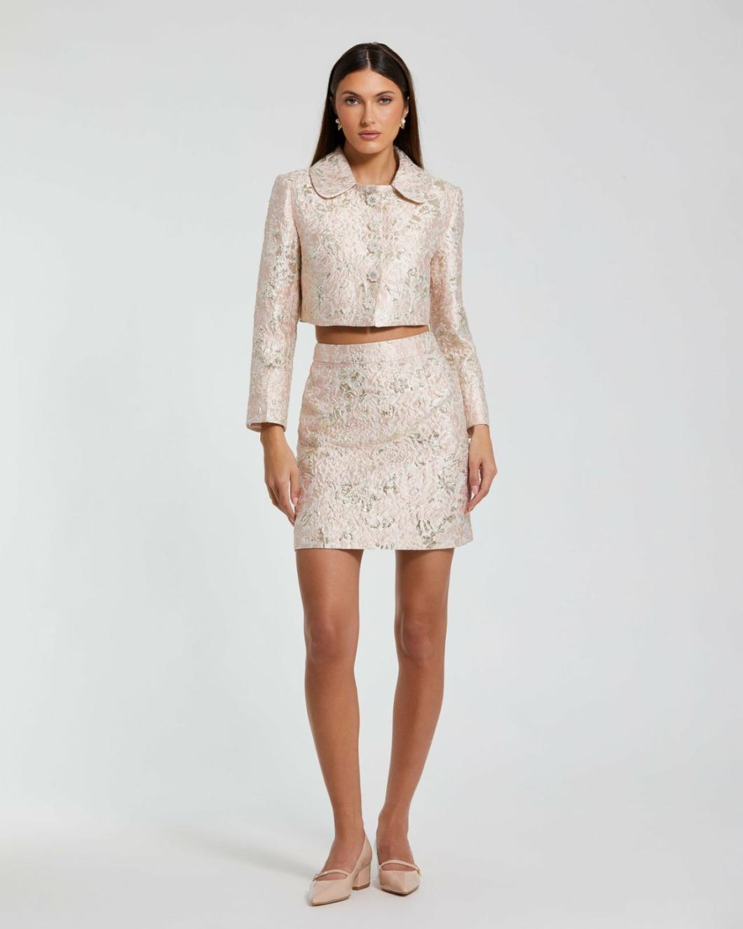 Skirts | Women Mac Duggal Brocade Mini Skirt Blush Multi