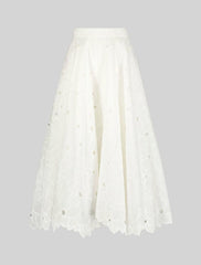Skirts | Women Mac Duggal Embroidered Floral A-line Midi Skirt - FINAL SALE White