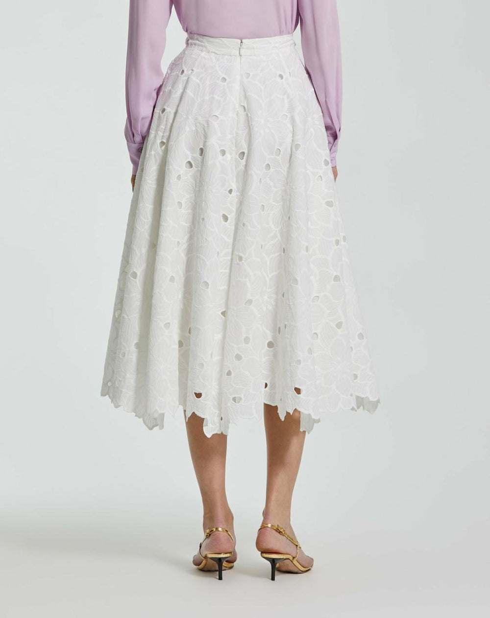 Skirts | Women Mac Duggal Embroidered Floral A-line Midi Skirt - FINAL SALE White