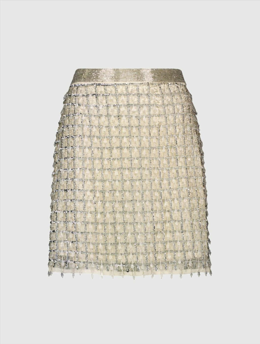 Skirts | Women Mac Duggal Hand Beaded Mini Skirt - FINAL SALE Nude