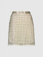 Skirts | Women Mac Duggal Hand Beaded Mini Skirt - FINAL SALE Nude