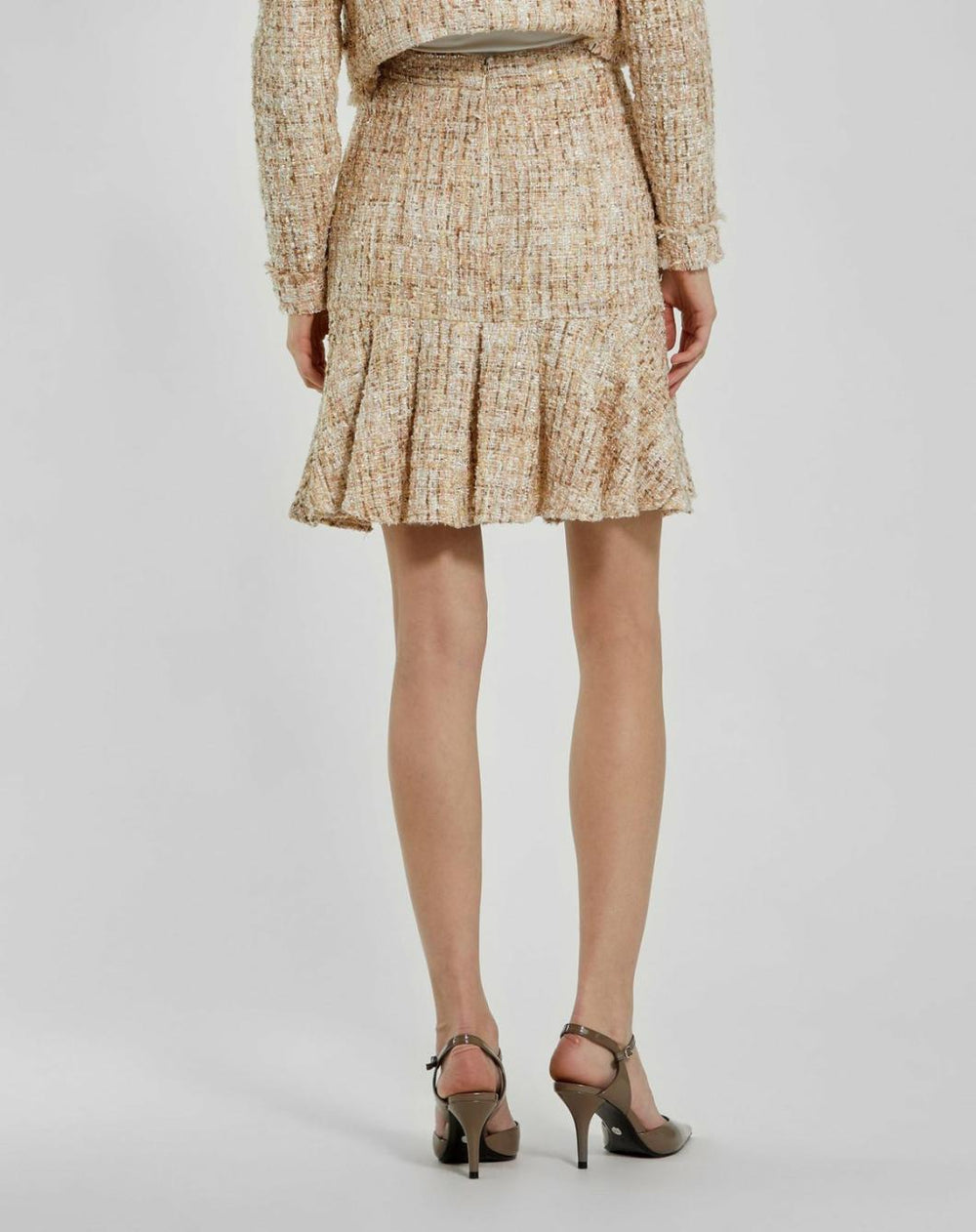 Skirts | Women Mac Duggal High Waist Box Pleat Boucle Mini Skirt Blush