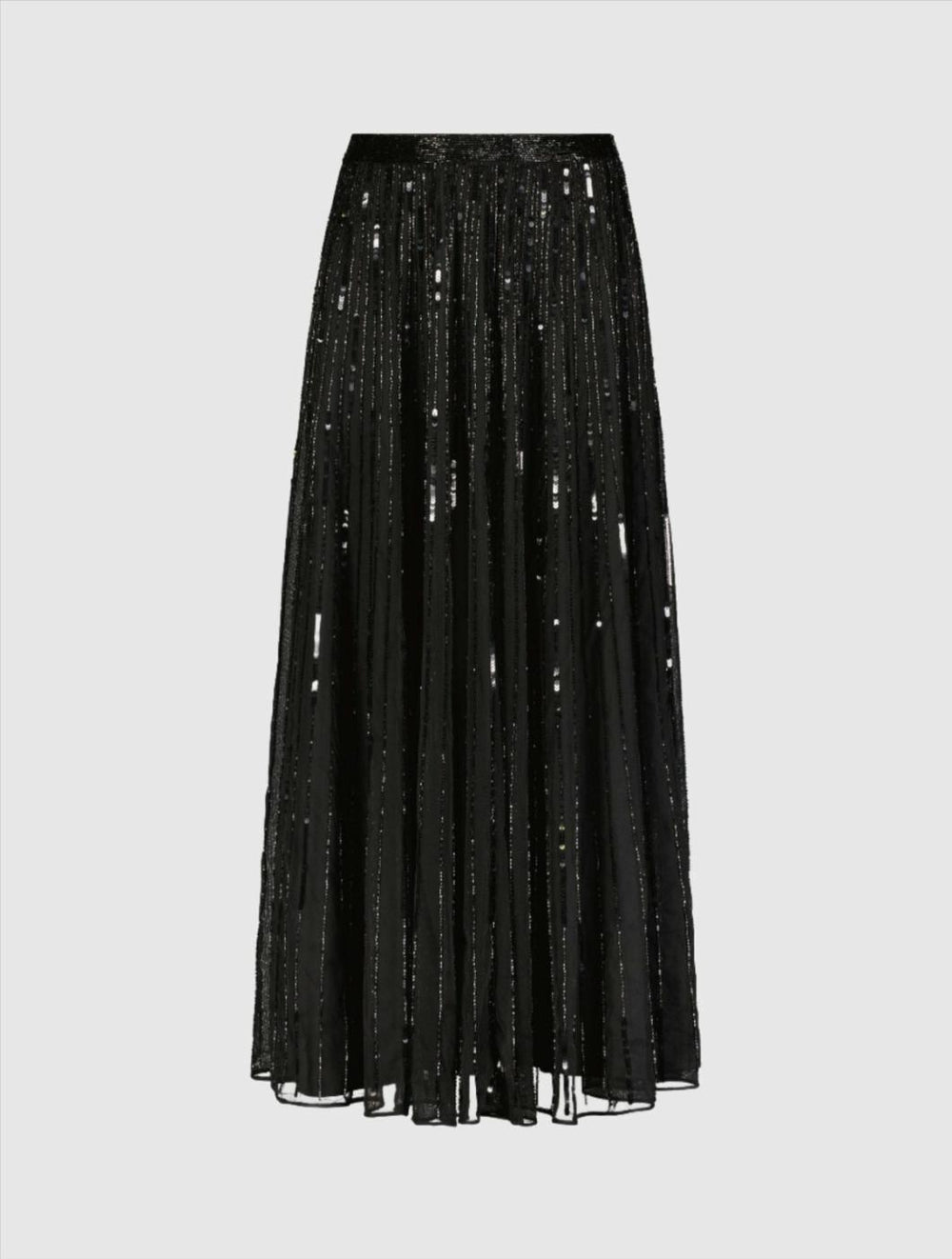 Skirts | Women Mac Duggal Long Sequin Embellished Chiffon Evening Skirt - FINAL SALE Black