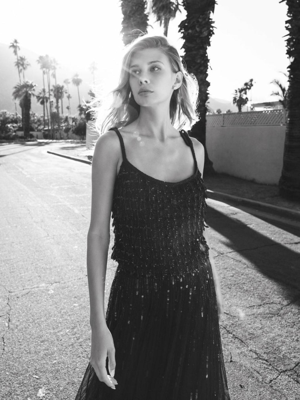 Skirts | Women Mac Duggal Long Sequin Embellished Chiffon Evening Skirt - FINAL SALE Black