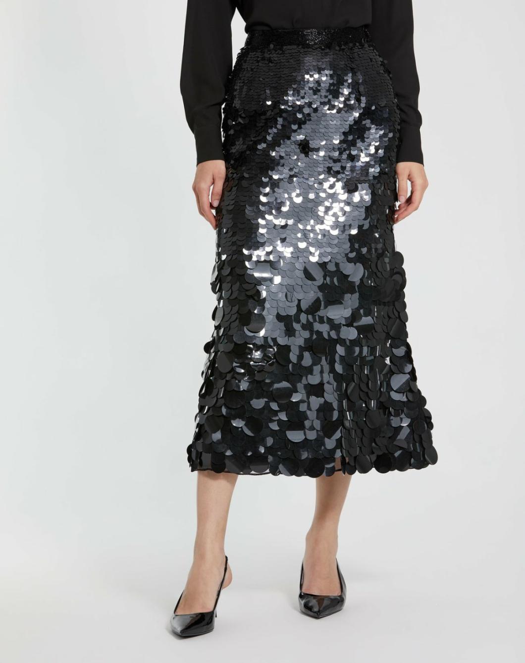 Skirts | Women Mac Duggal Paillette Sequin Midi Skirt Black