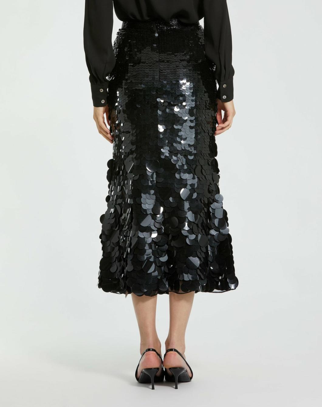 Skirts | Women Mac Duggal Paillette Sequin Midi Skirt Black