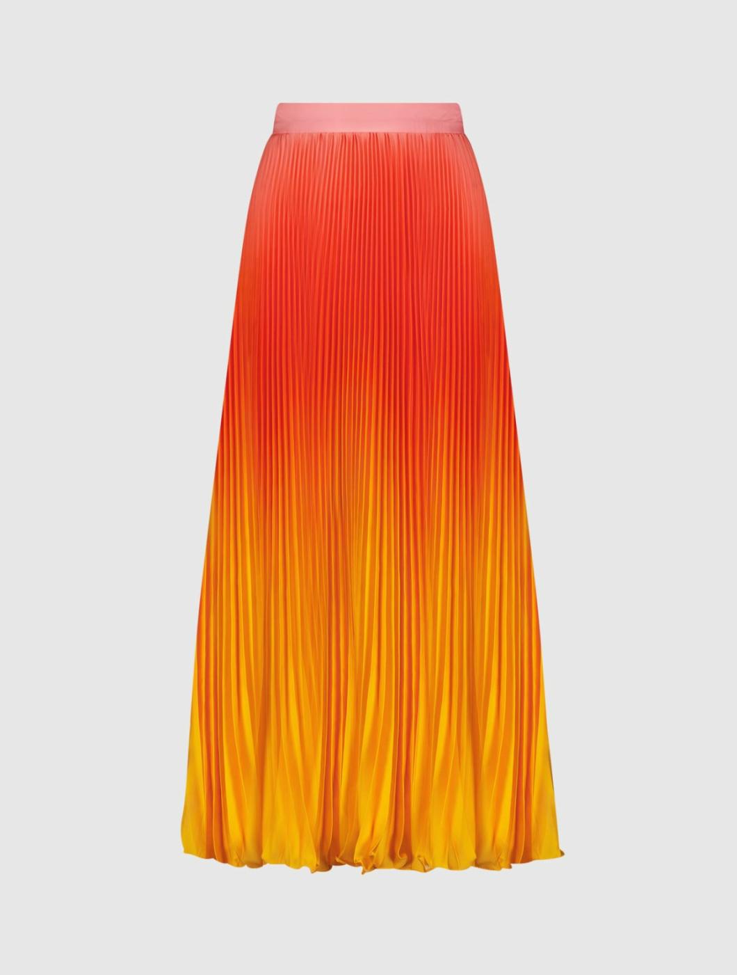 Skirts | Women Mac Duggal Pleated Charmeuse Ombre Maxi Skirt - FINAL SALE Sunset Ombre